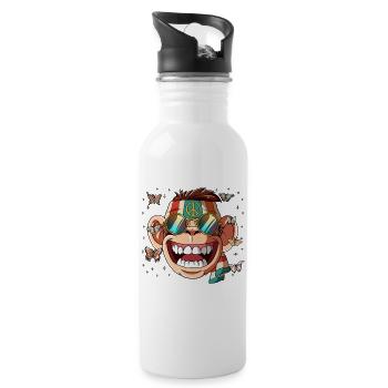 60s 70s Costume Groovy Hippie - Water bottle with straw - white - Right