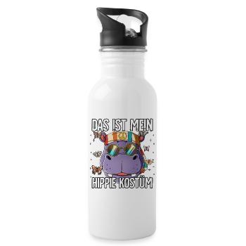 Das Ist Mein Hippie Kostüm 60er 70er Jahre Kostüm - Trinkflasche mit integriertem Trinkhalm - Weiß - Rechts