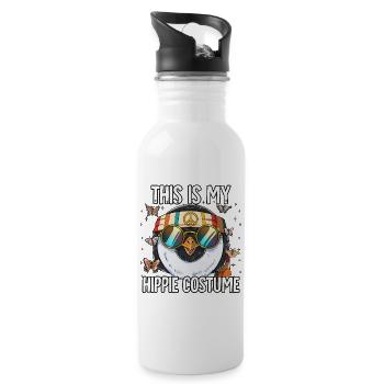 60s 70s Costume This Is My Hippie Costume - Water bottle with straw - white - Right