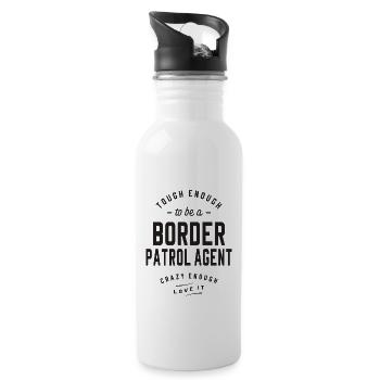 Border Patrol Agent - Water bottle with straw - white - Right