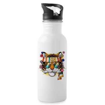 60s 70s Costume Groovy Hippie - Water bottle with straw - white - Right