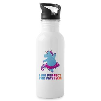 Unicorn Perfect - Trinkflasche mit integriertem Trinkhalm - Weiß - Rechts