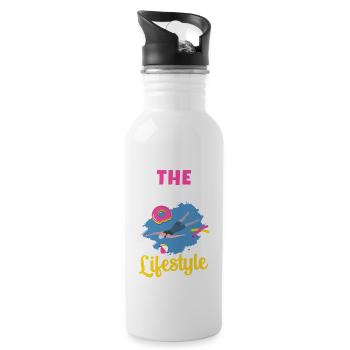 Der Pool Lifestyle Donut Schwimmer Schwimmen - Trinkflasche mit integriertem Trinkhalm - Weiß - Rechts