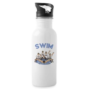 Swim Team Unite Pool Schwimmer Sport Schwimmen - Trinkflasche mit integriertem Trinkhalm - Weiß - Rechts
