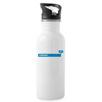 Papa-Witz Laden Bitte warten Papa Vatertag Witze - Trinkflasche mit integriertem Trinkhalm - Weiß - Rechts