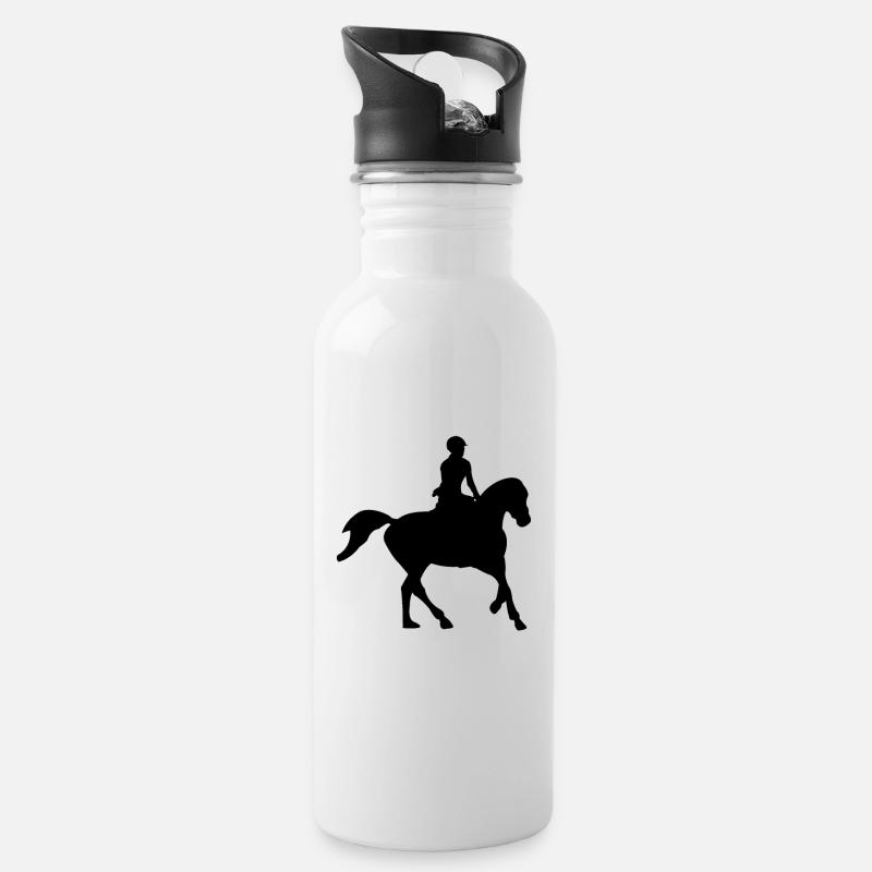 Équitation - Gourde avec paille intégrée - blanc