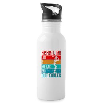 Baseball Dad Wie ein normaler Dad, aber cooler - Trinkflasche mit integriertem Trinkhalm - Weiß - Rechts