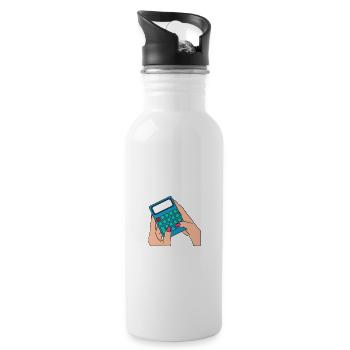 Bookkeeping Buchhalter Bookkeeper - Trinkflasche mit integriertem Trinkhalm - Weiß - Rechts