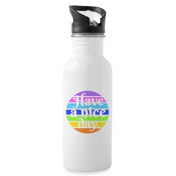 Have a nice day - Water bottle with straw - white - Right