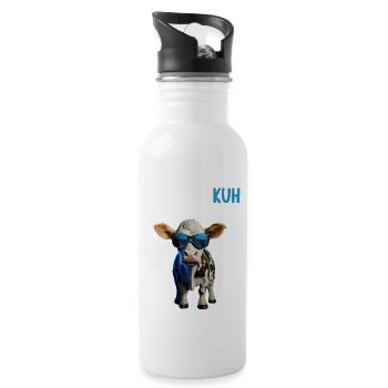 Kühe Landwirt Landwirtin Kuhliebhaber lustiges Kuh - Trinkflasche mit integriertem Trinkhalm - Weiß - Rechts