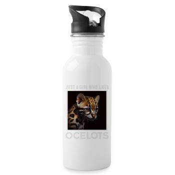 just a boy girl who loves Ocelots Ocelot ocelot ocelot - Water bottle with straw - white - Right