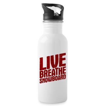 Snowboard Spruch für Snowboarder - Trinkflasche mit integriertem Trinkhalm - Weiß - Rechts