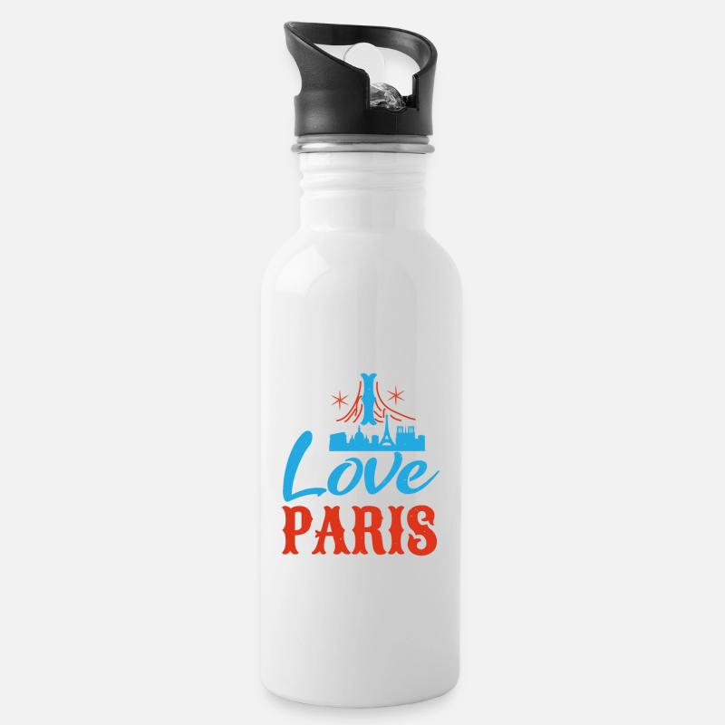 J’AIME PARIS - Gourde avec paille intégrée - blanc