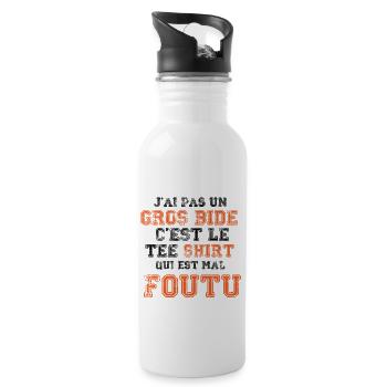 J'ai pas un gros bide - Gourde avec paille intégrée - blanc - Droite