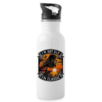 I m not old I m classic Motorrad biker - Trinkflasche mit integriertem Trinkhalm - Weiß - Rechts