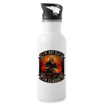 I m not old I m classic Motorrad biker - Trinkflasche mit integriertem Trinkhalm - Weiß - Rechts