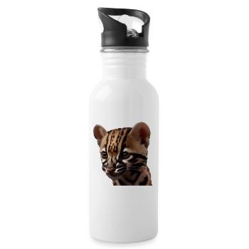 just a boy girl who loves Ocelots Ocelot ocelot ocelot - Water bottle with straw - white - Right