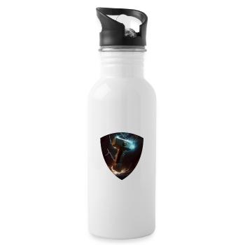 Papa Vathor Va Thor Vatertag Vatertagsgeschenk - Trinkflasche mit integriertem Trinkhalm - Weiß - Rechts