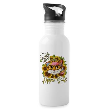 60s 70s Costume Hippie Soul - Gourde avec paille intégrée - blanc - Droite