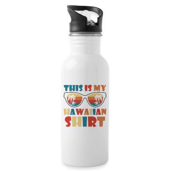 This Is My Hawaiian Luau Tropical Hawaii - Water bottle with straw - white - Right