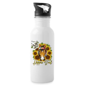 60s 70s Costume Hippie Soul - Gourde avec paille intégrée - blanc - Droite
