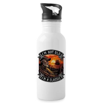 I m not old I m a classic Bootsliebhaber - Trinkflasche mit integriertem Trinkhalm - Weiß - Rechts