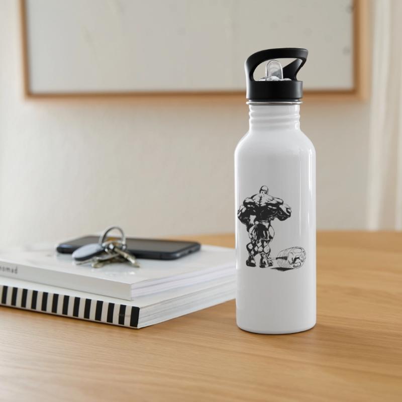 Trainiere hart oder geh nach Hause Trinkflasche mit integriertem Trinkhalm