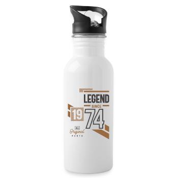 Legend Since 1974 49 birthday - Water bottle with straw - white - Right
