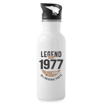 Legend Since 1977 46 birthday - Water bottle with straw - white - Right