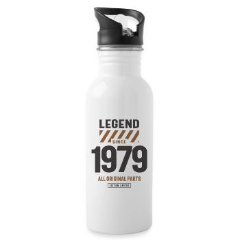 Legend Since 1979 44th birthday - Water bottle with straw - white - Right