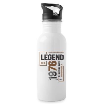 Legend Since 1976 47 birthday - Water bottle with straw - white - Right