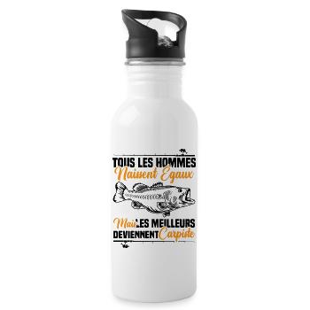 Les meilleurs deviennent carpiste - Gourde avec paille intégrée - blanc - Droite