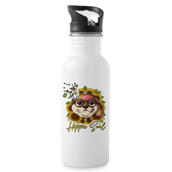 60s 70s Costume Hippie Soul - Water bottle with straw - white - Right