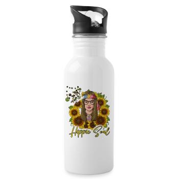 60s 70s Costume Hippie Soul - Gourde avec paille intégrée - blanc - Droite