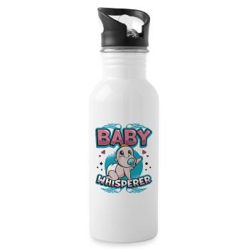 La Chuchoteuse de Bébés, Nounou Assistante maternelle, Baby-sitter - Gourde avec paille intégrée - blanc - Droite