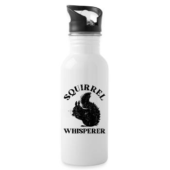 Squirrel Whisperer Squirrel Lover Funny Squirrel - Water bottle with straw - white - Right