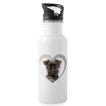 Affenpinscher Herz - J’aime Affenpinscher - Gourde avec paille intégrée - blanc - Droite