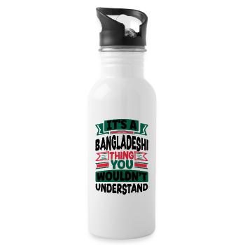 Bangladeshi Bangladesh Bangladeshi Flag Quote - Water bottle with straw - white - Right