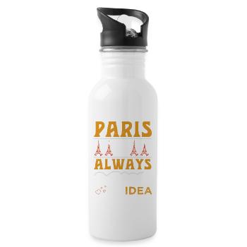PARIS EST TOUJOURS UNE BONNE IDÉE - Gourde avec paille intégrée - blanc - Droite