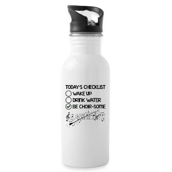 Opera Singer Vocalist Checklist Voice Coach Choir - Water bottle with straw - white - Right