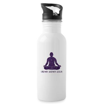 Inhale Exhale Smile Hatha Asanas Kundalini - Water bottle with straw - white - Right