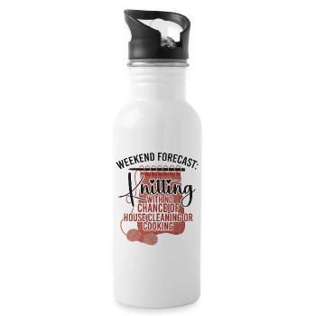 Knitting Knitter Weekend Forecast: - Water bottle with straw - white - Right