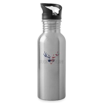 Buck oui Cerf drôle 4 juillet lunettes t-shirt jeune - Gourde avec paille intégrée - argent clair - Droite