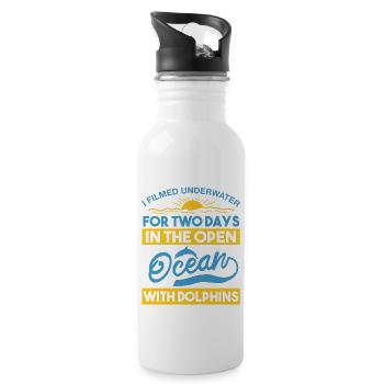 FOR TWODAYS IN THE OPEN OCEAN WITH DOLPHINS - Water bottle with straw - white - Right