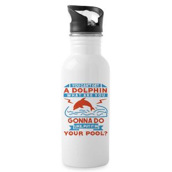 A DOLPHINS THAT ARE YOU GONNA DO LIKE PUT IT IN - Water bottle with straw - white - Right