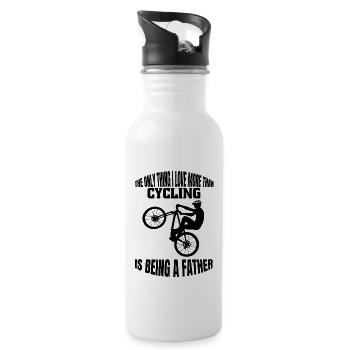 Bicycle Cyclists Cyclists Cyclists Cycling - Water bottle with straw - white - Right