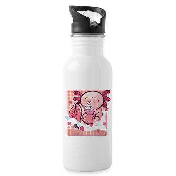 Kawaii Axolotl Milkberry Milkshake Funny Sushi - Gourde avec paille intégrée - blanc - Droite
