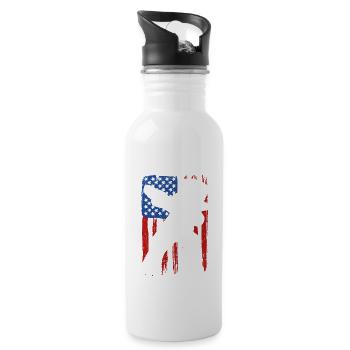 Dabbing American 4. Juli Funny Dab Dance Pose US - Trinkflasche mit integriertem Trinkhalm - Weiß - Rechts