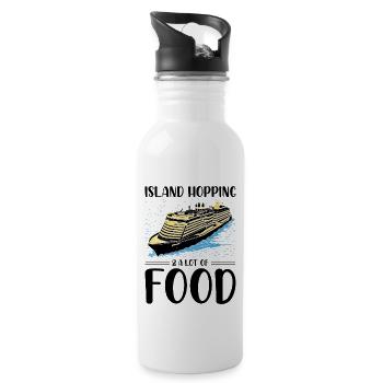 Funny Cruising Cruise Ship Cruise Ship - Water bottle with straw - white - Right