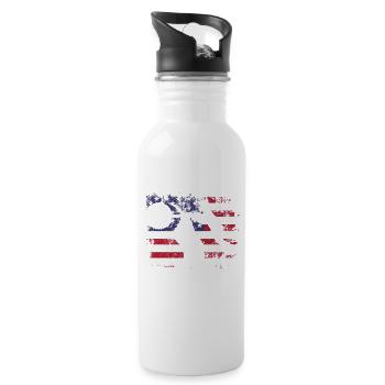 Dirt Bike USA Flag Vintage Motocross America - Gourde avec paille intégrée - blanc - Droite